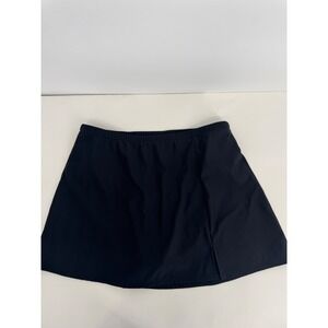 Paradise Bay Womens Black Swim Skirt w Briefs Side Slit Elastic Waist Sz 16